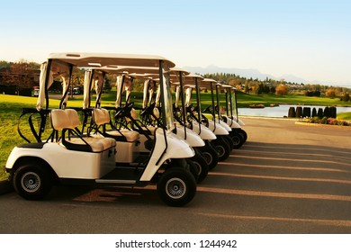 Golf Carts, Lined Up