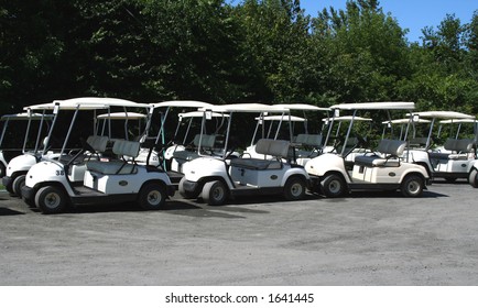 Golf Carts Lined Up