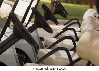 Golf Carts Lined Up