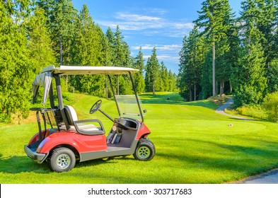 Golf Carts On A Golf Course