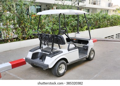 golf carts parking at the car park - Powered by Shutterstock