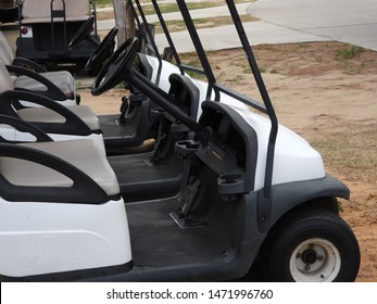 Golf Carts Are Parking In Garage.