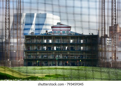 Golf Club At Chelsea Pier As Seen Through The Nets, Manhattan, New York City