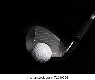 Golf Club Hitting Golf Ball