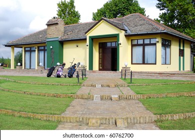 Golf Club House With Golf Bag