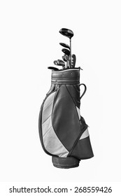 Golf Clubs And Bag Isolated