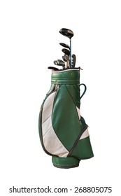 Golf Clubs And Bag Isolated