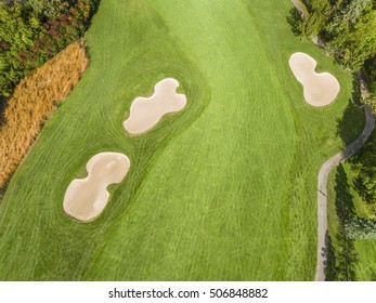 Golf Course Aerial View, Fall Season