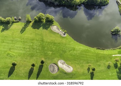 Golf Course Aerial View - High Angle