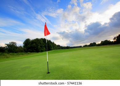 Golf Course With Amazing Clouds In Scotland