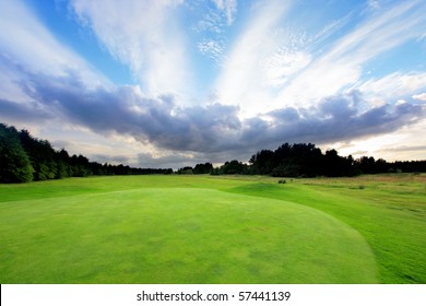 Golf Course With Amazing Clouds In Scotland