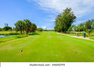 Golf Course Landscape Viewed From The Tee Box.