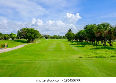 Golf Course Landscape Viewed From The Tee Box.