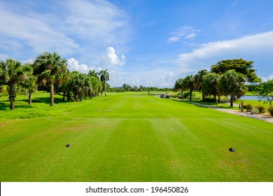 Golf Course Landscape Viewed From The Tee Box.