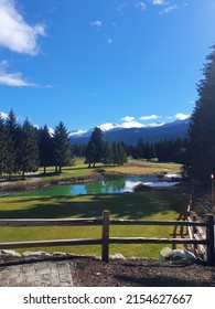 Golf Course With Mountain Background In Whistler B.C