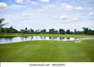 Golf Course On A Beautiful Blue Day,Hua Hin Thailand