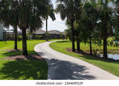 Golf Course Path For Golf Carts In A South Florida Golf Community.