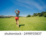 golf course at Praia dEl Rey beach at sunset, near Obidos, Portugal. High quality photo