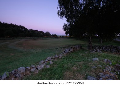 Golf Course With Stone Wall Scottish Highlands Golf Course Scotland