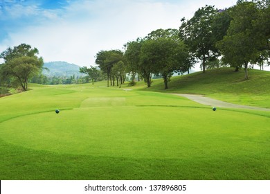 Golf Course From Tee Off Green.