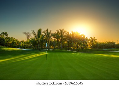 Golf course in the tropical island