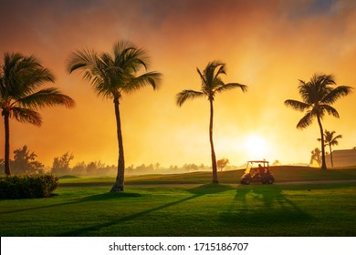 Golf course in the tropical island