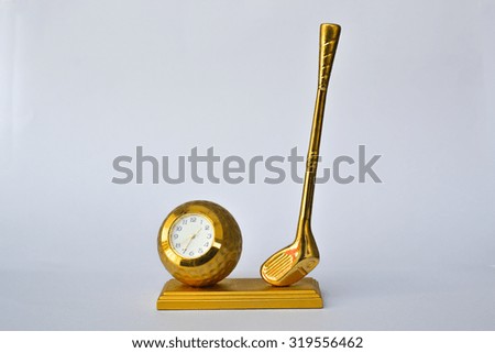 golf driver and golf ball, gold clock reward