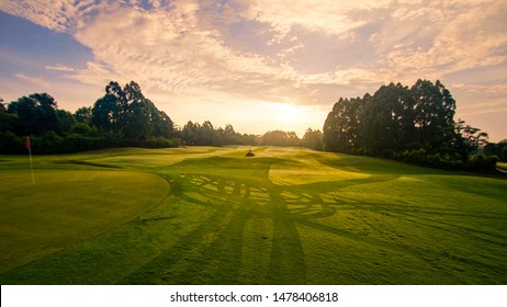 Golf Field In The Sunrise