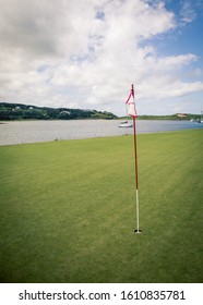 Golf Flag On Green In Cape Breton