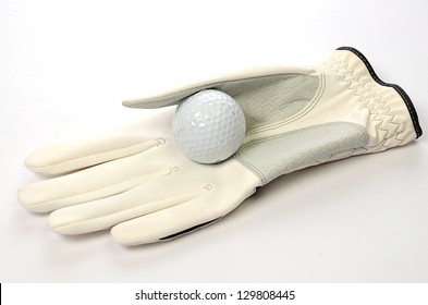 Golf Glove With A Golf Ball