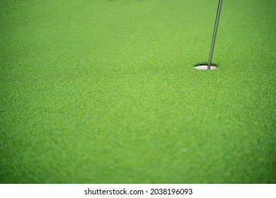 Golf Hole On A Green Course On A Sunny Day No People No Ball