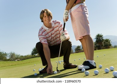 Golf Instructor With Student