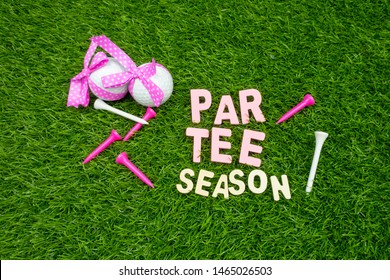 Golf Par Tee Party Invitation With Word On Green Grass