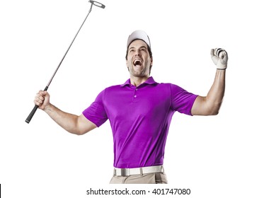 Golf Player Pink Shirt Celebrating On Stock Photo 401747080 | Shutterstock