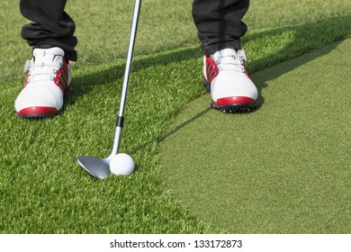 Golf Player Wedge Shot