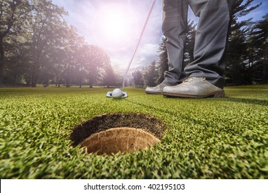 Golf Putting In Green