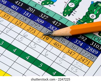 A Golf Scorecard And Pencil