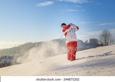 golf in the snow