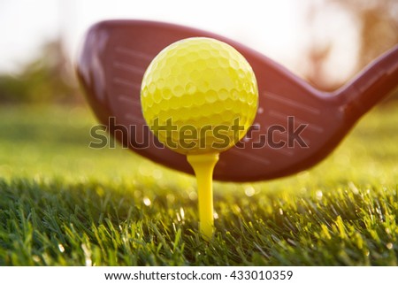 Golf swing shot in course
