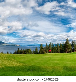 Golf Tee At Kelowna Lakeshore Road Okanagan Valley BC Canada