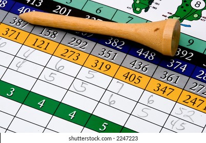 Golf Tee And Scorecard