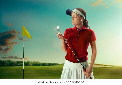 Golf Woman Playing Golf On Golf Stock Photo (Edit Now) 1115045156