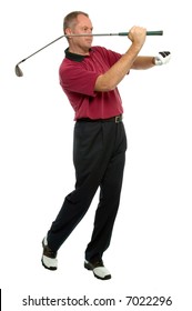 Golfer About To Throw A Broken Golf Club.