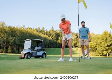 Golfing Duo: Last Hole Memories - Powered by Shutterstock