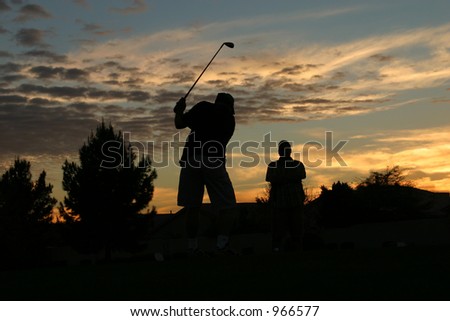 Golfing at Sunset