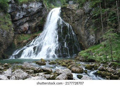 Golling Waterfall In The Salzach Valley On Nikolausberg