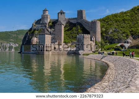 The Golubac Fortress was a medieval fortified town on the south side of the Danube River, Golubac, Serbia