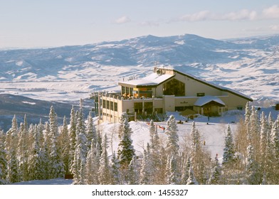 Gondola Building At Winter, Steamboat Ski Resort, Colorado, United States