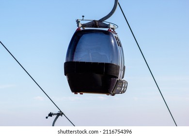 Gondola Lift on Jaworzyna Krynicka Mountain at sky background. Krynica-Zdroj, Poland. - Shutterstock ID 2116754396