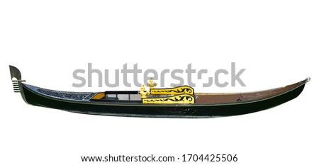 Gondola Venice Italy isolated on white background. This has clipping path.